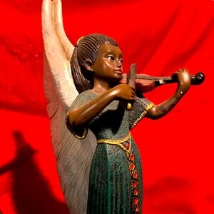 Mahogany Princess Angel/Musician Vintage Sculpture